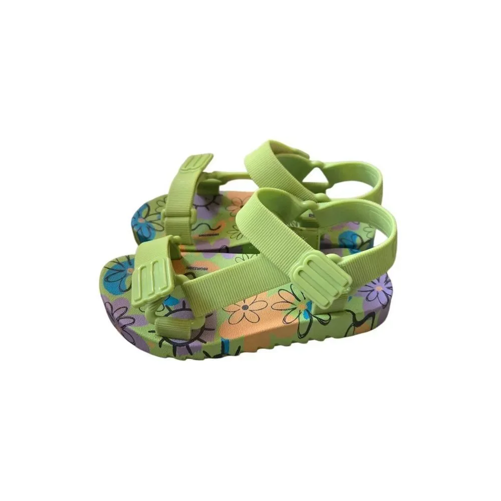 Mini Melissa Playtime Sandals Size US 13 Green Fun